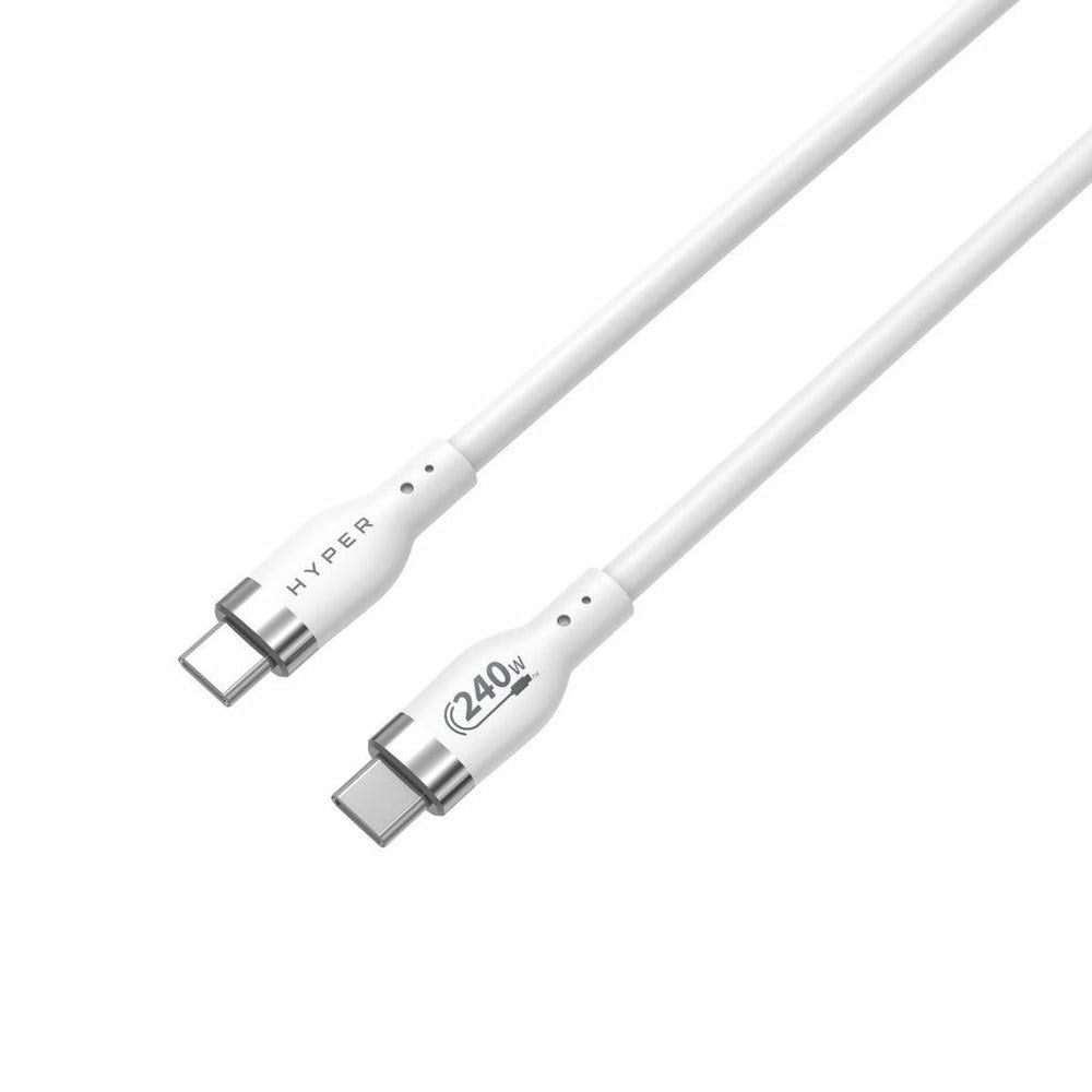 Hyper HyperJuice 240W Silikone USB-C til USB-C Kabel - 2m - Hvid