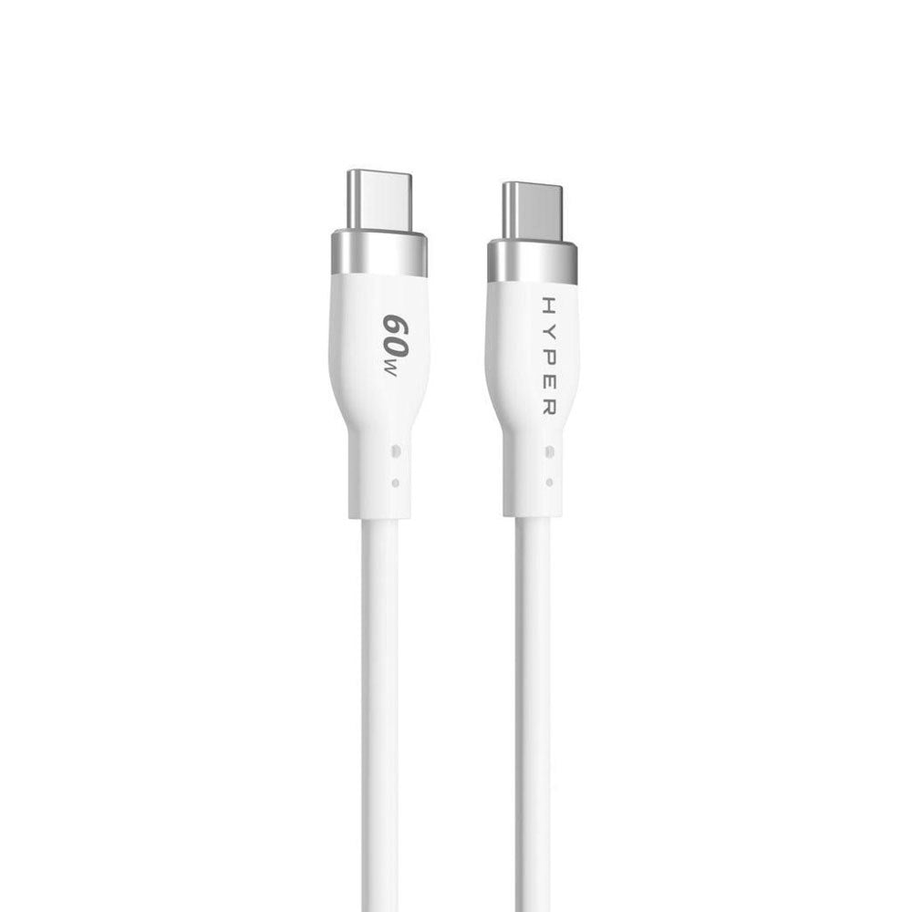 Hyper HyperJuice 60W Silikone USB-C til USB-C Kabel - 1.5m - Hvid