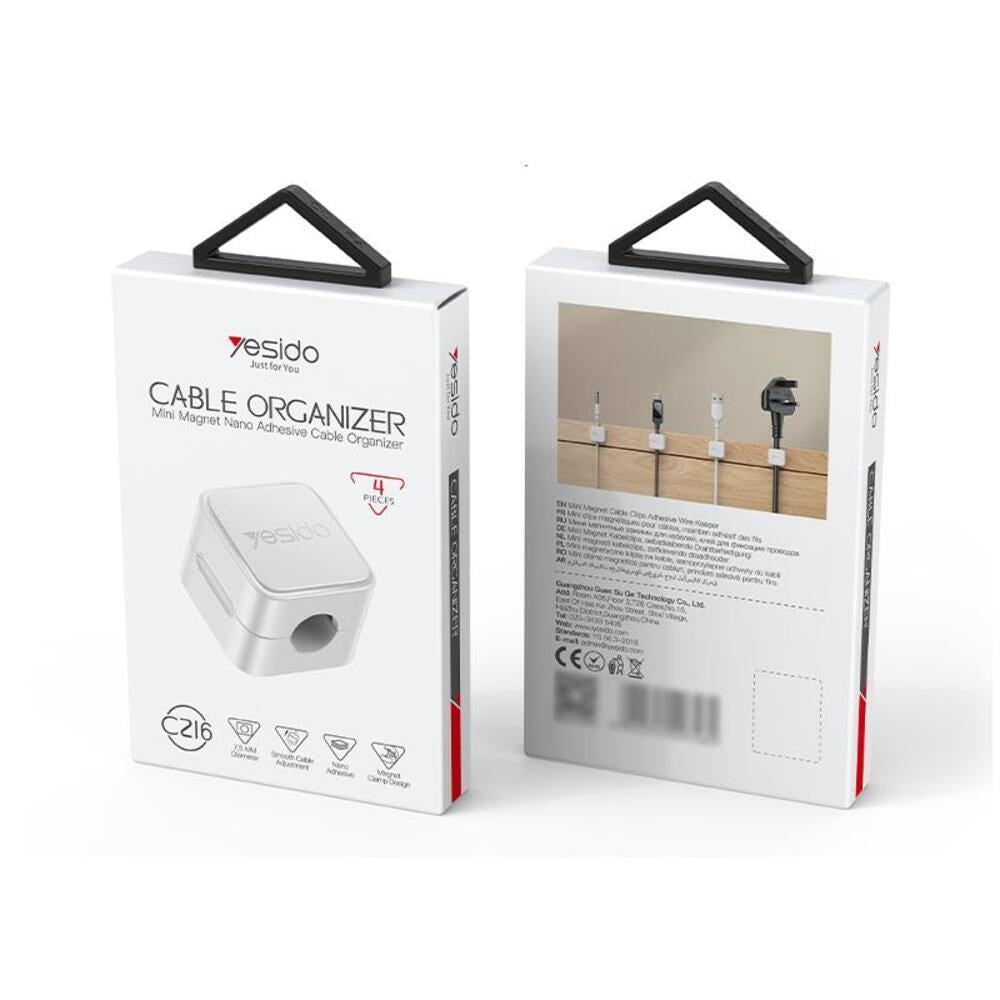 Yesido C216 Kabel Holder - 4 stk. - Hvid