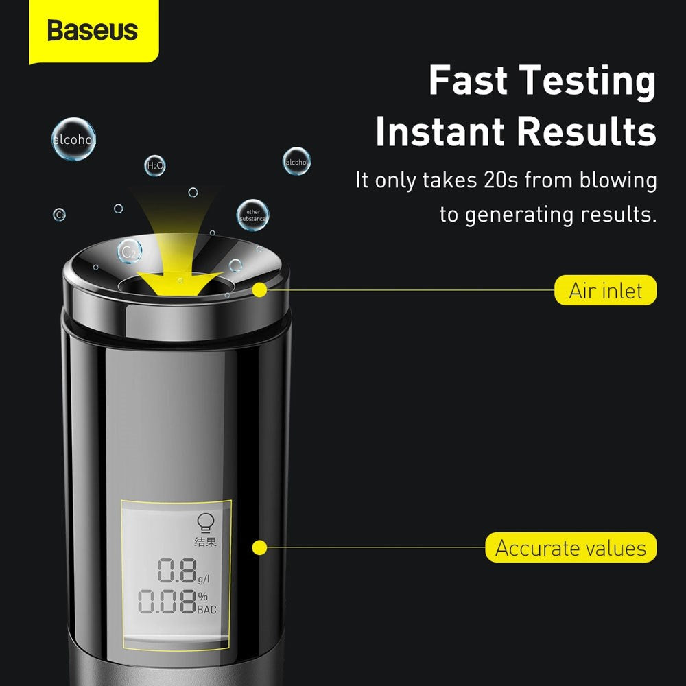Baseus Genopladeligt Alkometer - Sort