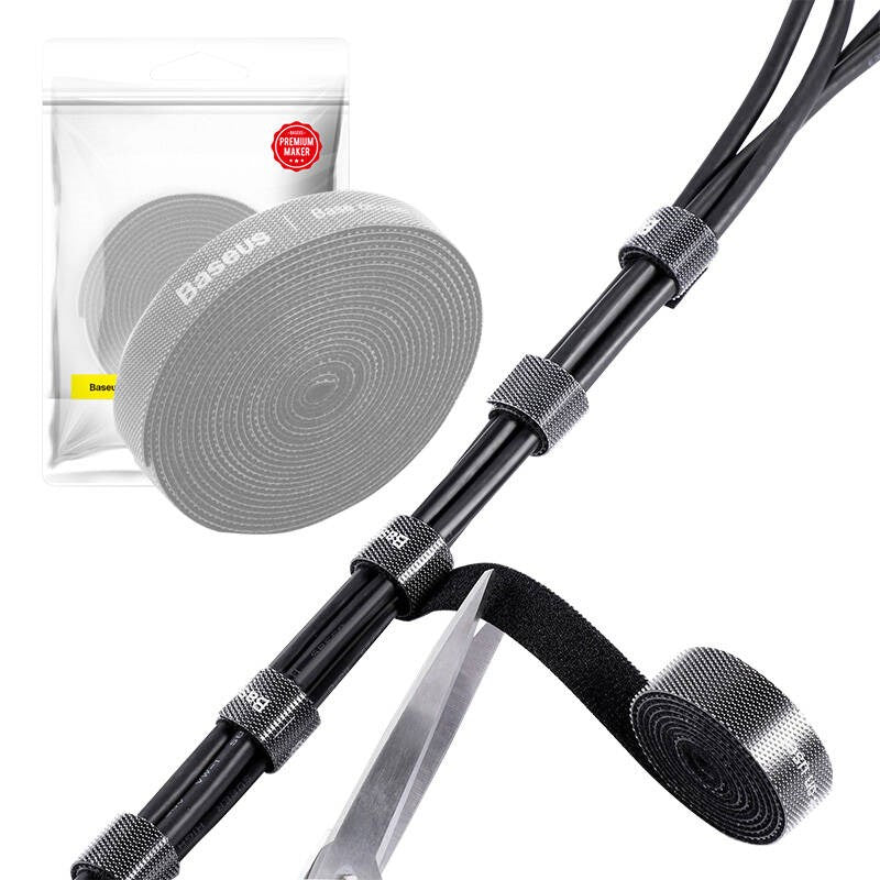 Baseus Kabel Organizer i Velcro 3m - Grå