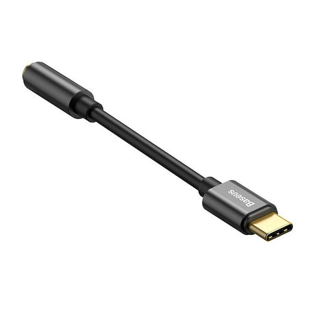Baseus L54 USB-C til 3.5 mm Mini Jack Audio Adapter - 9 cm - Sort