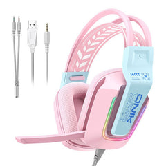 ONIKUMA X13 RGB Gaming Headset - Lyserød