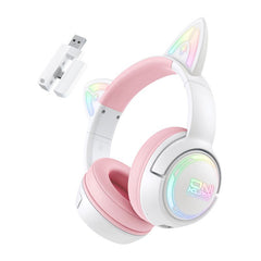 ONIKUMA GT838 Cat Ear Gaming Headset - Hvid / Lyserød
