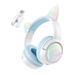 ONIKUMA GT838 Cat Ear Gaming Headset - Hvid / Blå