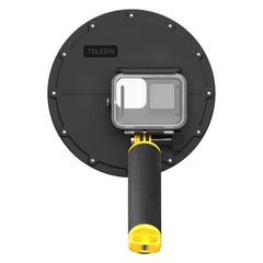 TELESIN Vandtæt Kuppel Cover m. Håndtag til GoPro Hero 9 / 10 / 11 / 12 / 13 - Genemsigtig / Sort