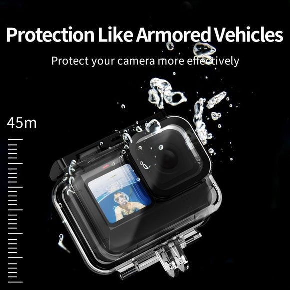 TELESIN Vandtæt Cover til GoPro Hero 9 / 10 / 11 / 12 / 13 - Gennemsigtig / Sort