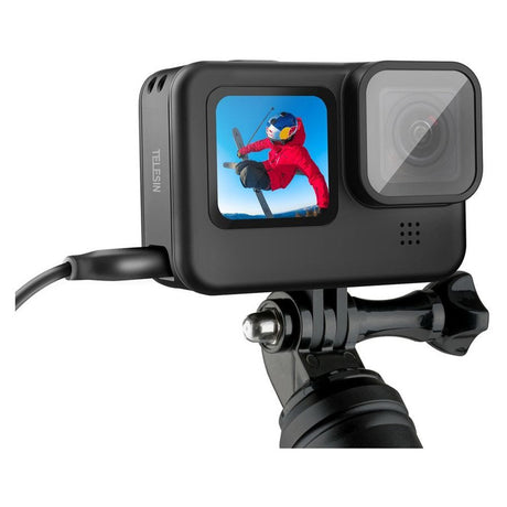 TELESIN GoPro Hero 9 / 10 / 11 / 12 / 13 Batteri Cover m. Udskæring til Kabel - Sort