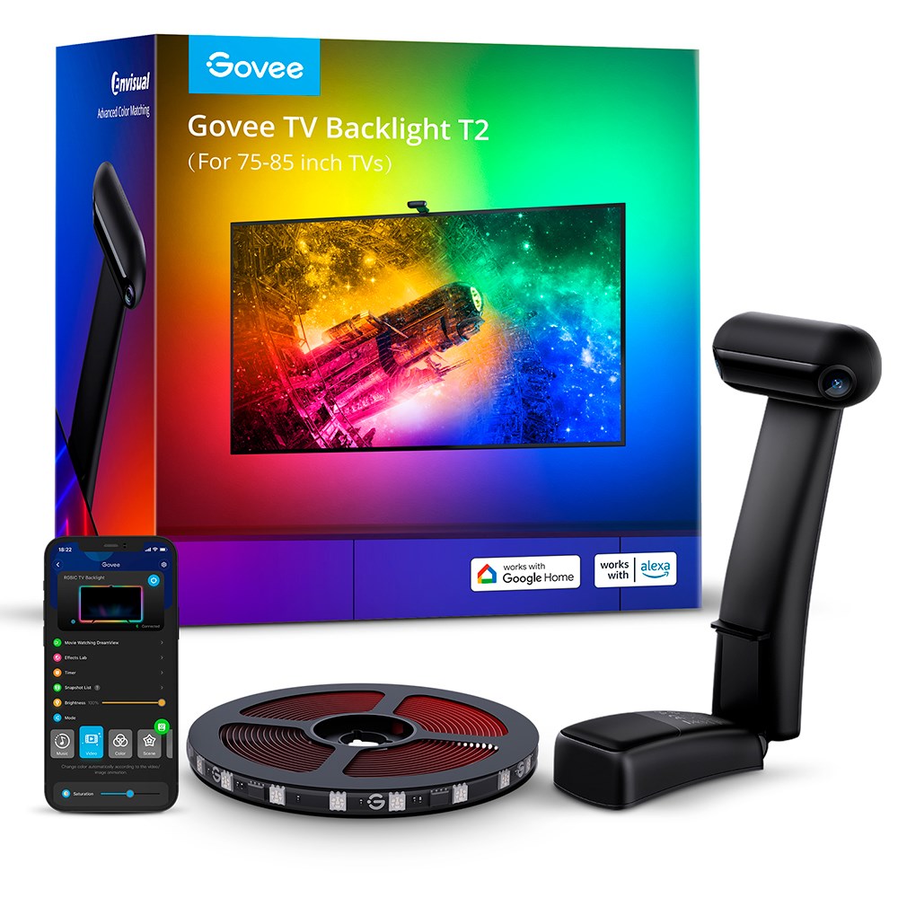 Govee Envisual TV Backlight T2 with Dual Cameras - 75 - 85" - Sort