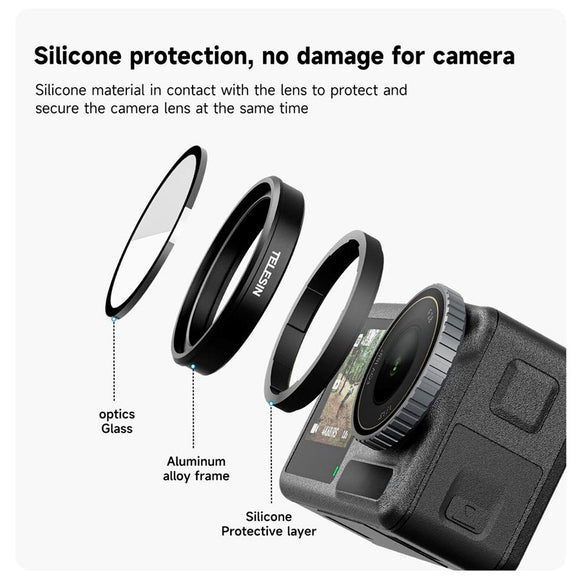TELESIN CPL+ND8/16/32 Filter til Linse - DJI Osmo Action 3 / 4 / 5 Pro - Gennemsigtig