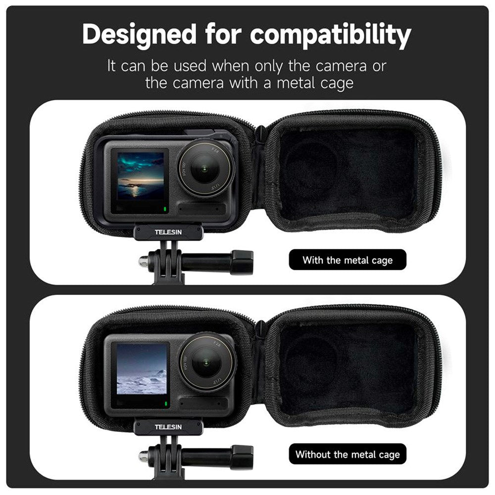 TELESIN Beskyttelsestaske til DJI Osmo Action 3 / 4 / 5 Pro - Sort