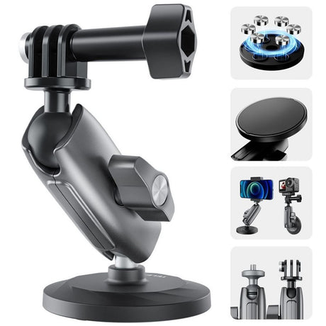 TELESIN Magnetisk & Roterbart Mount til Action Kamera - Sort