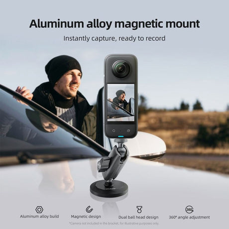 TELESIN Magnetisk & Roterbart Mount til Action Kamera - Sort