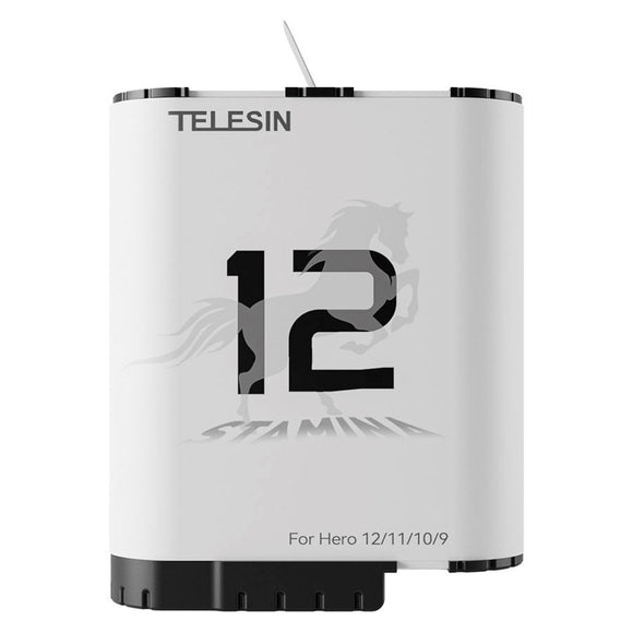 TELESIN Stamina Batteri til GoPro Hero 9 / 10 / 11 / 12 - Hvid