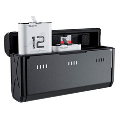 TELESIN Batteri Opladningscase & 2x Stamina Batteri Kit til GoPro Hero 9 / 10 / 11 / 12 - Sort