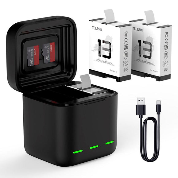 TELESIN Batteri Opladningscase til GoPro Hero 13 - Sort