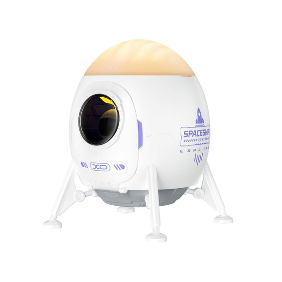 XO Rumskib Projektor Lampe m. Indbygget Bluetooth Højtaler - Hvid