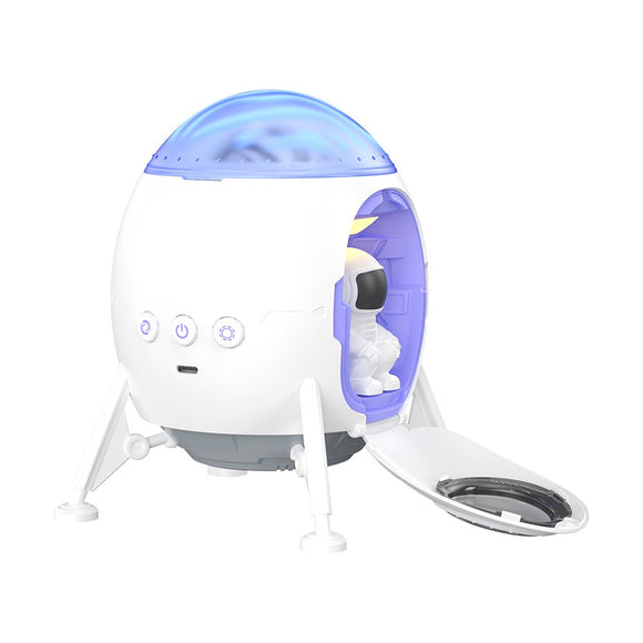 XO Rumskib Projektor Lampe m. Indbygget Bluetooth Højtaler - Hvid