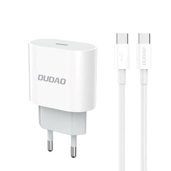 Dudao 20W PD Vægoplader USB-C inkl. Kabel - Hvid