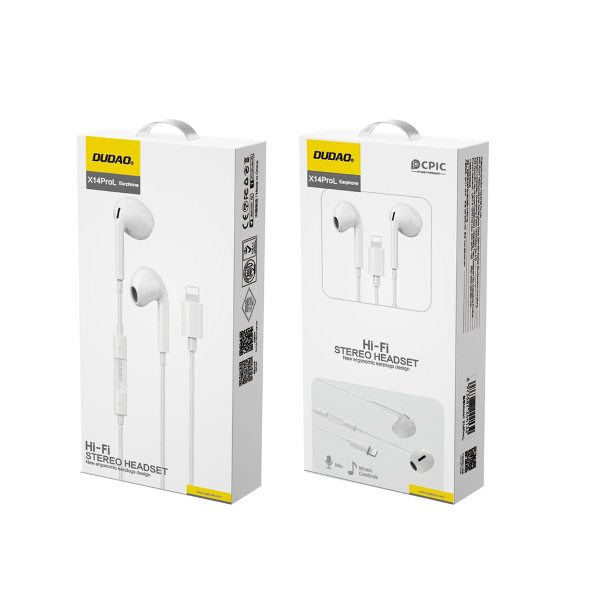 In-Ear Høretelefoner Dudao m. Lightning - Hvid