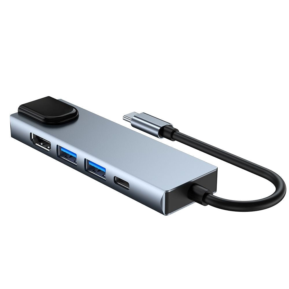 Tech-Protect 5in1 USB-C Multiport Hub - HDMI / USB-C / Ethernet / 2 x USB-A - Grå