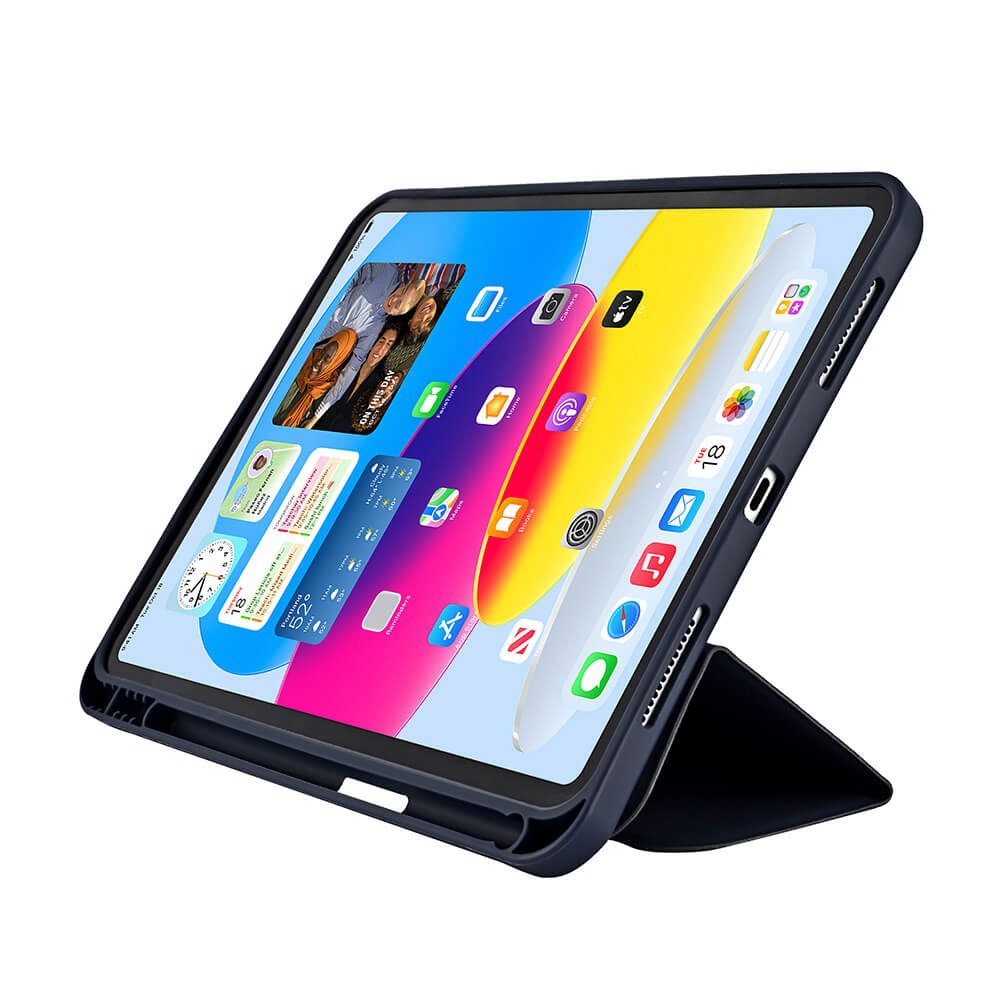 iPad 11" (2025) / iPad 10.9" (2024/2022) GEAR Pencilpocket Læder Cover - Mørkeblå