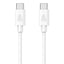 Smartline (3A/60W) USB-C til USB-C Kabel 2 m. - Hvid