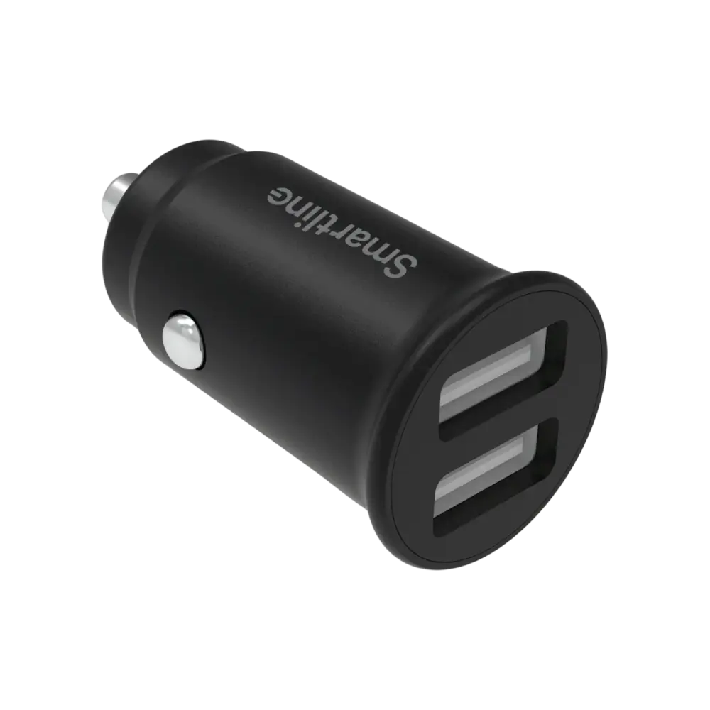 Smartline Biloplader m. 2x USB-A - Sort