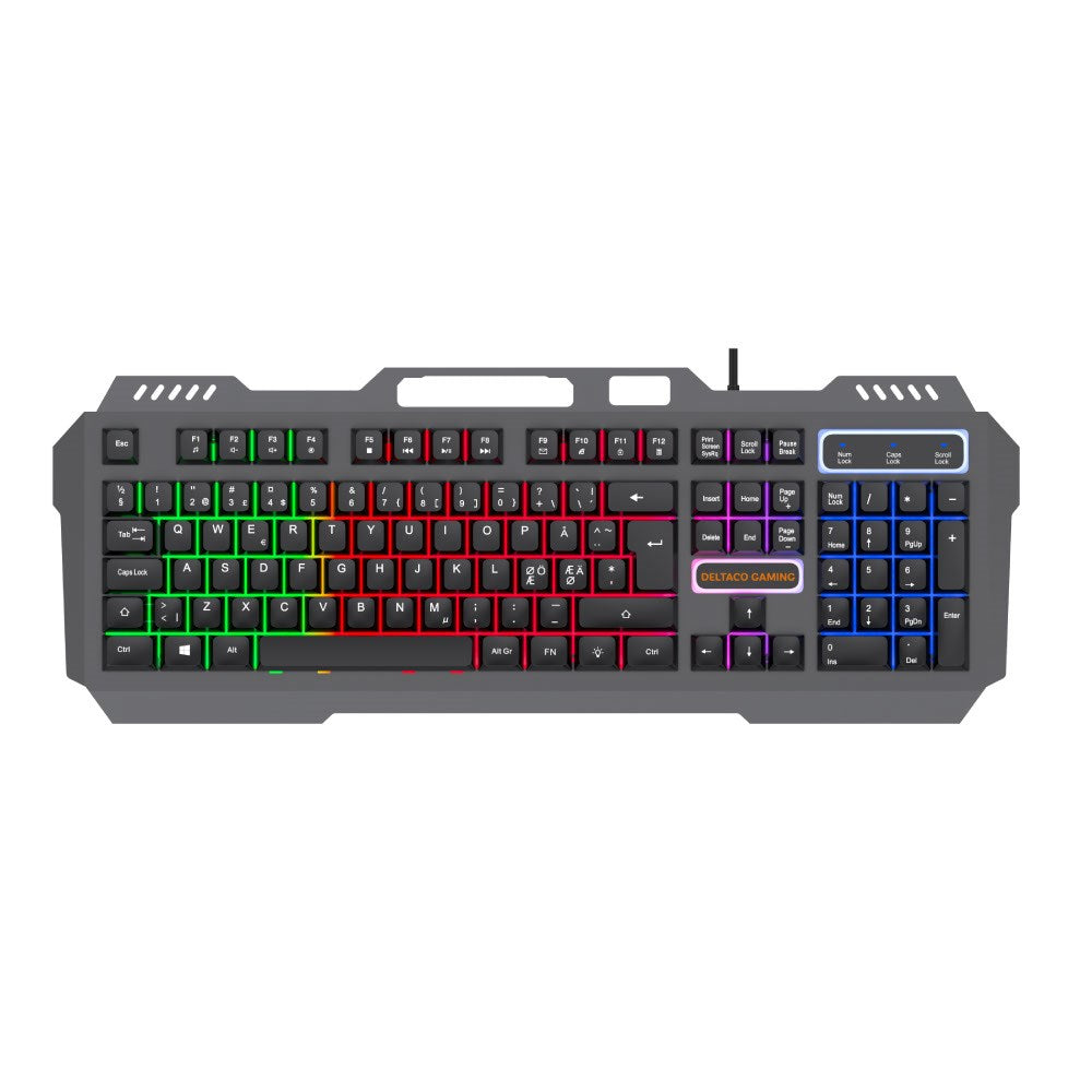 Deltaco DK130 Gaming Tastatur med RGB-Lys - Nordisk Layout - Sort