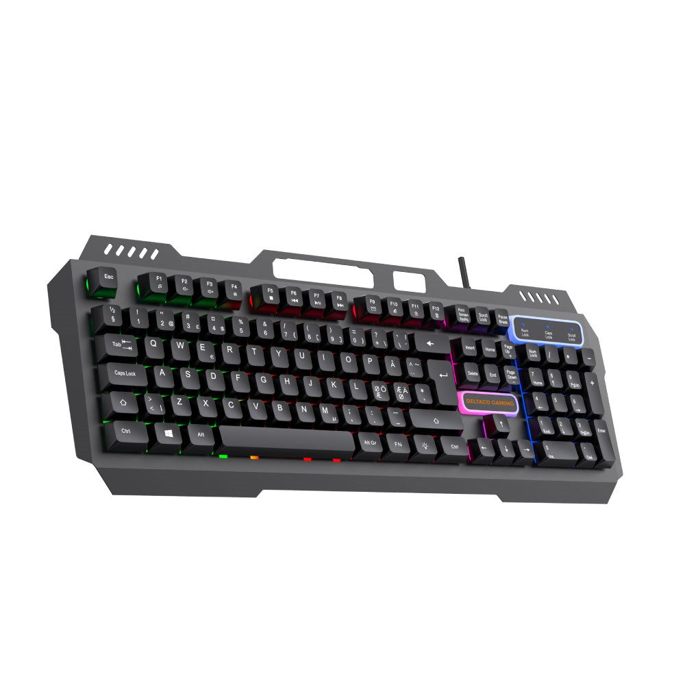 Deltaco DK130 Gaming Tastatur med RGB-Lys - Nordisk Layout - Sort