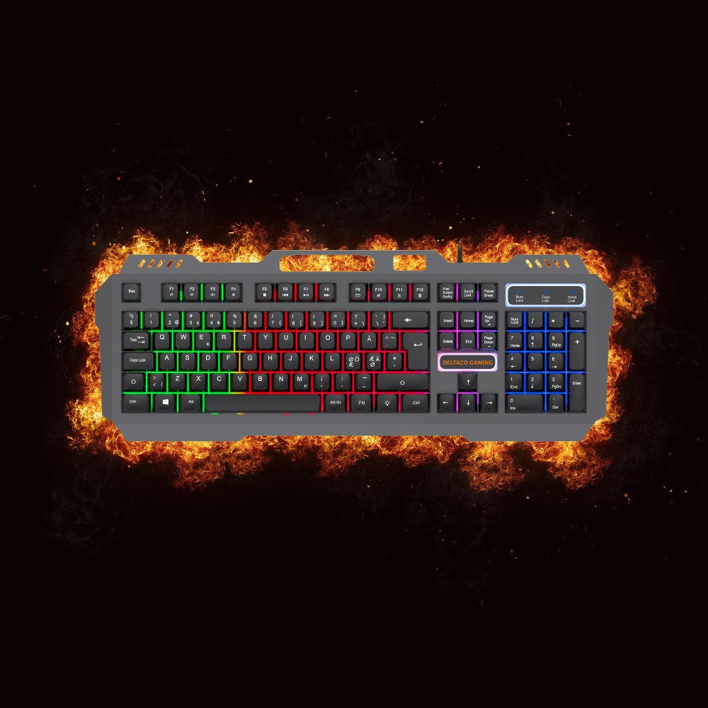 Deltaco DK130 Gaming Tastatur med RGB-Lys - Nordisk Layout - Sort