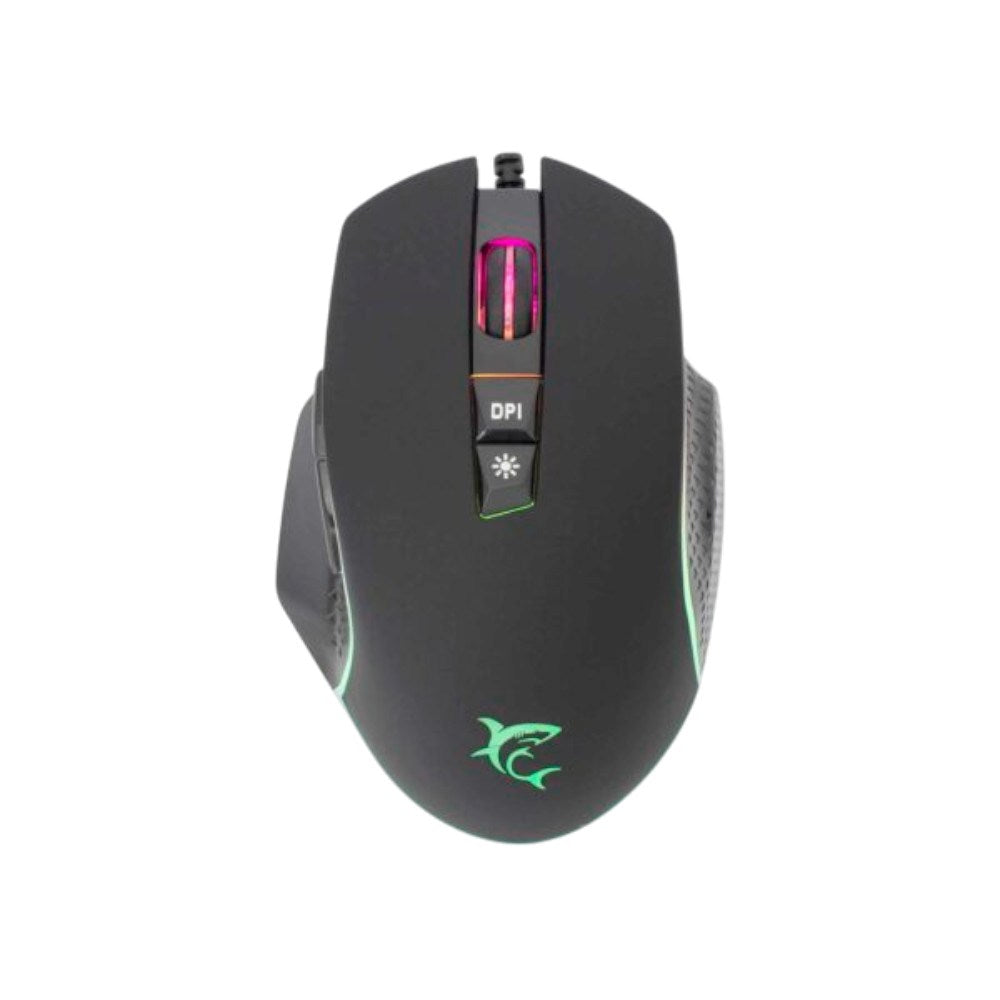 White Shark GARETH Gaming Mus 6.400dpi m. Indbygget Lys - Sort