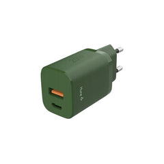Hune Huron 20W Vægoplader m. 1 x USB-C 1 x USB-A - Grøn