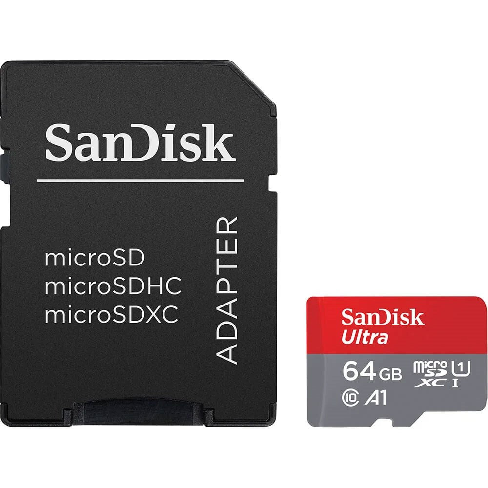SanDisk Micro SDXC Hukommelseskort m. Adapter - 64GB - Rød / Grå