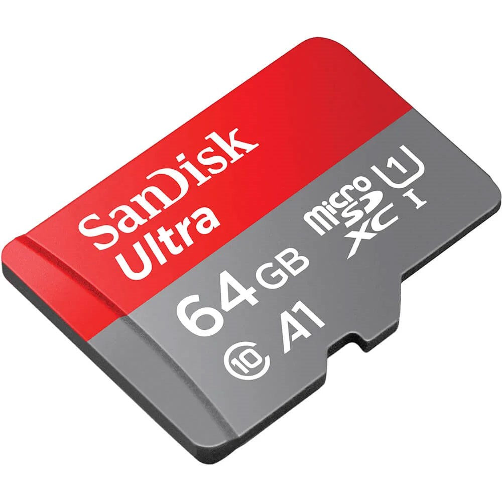 SanDisk Micro SDXC Hukommelseskort m. Adapter - 64GB - Rød / Grå