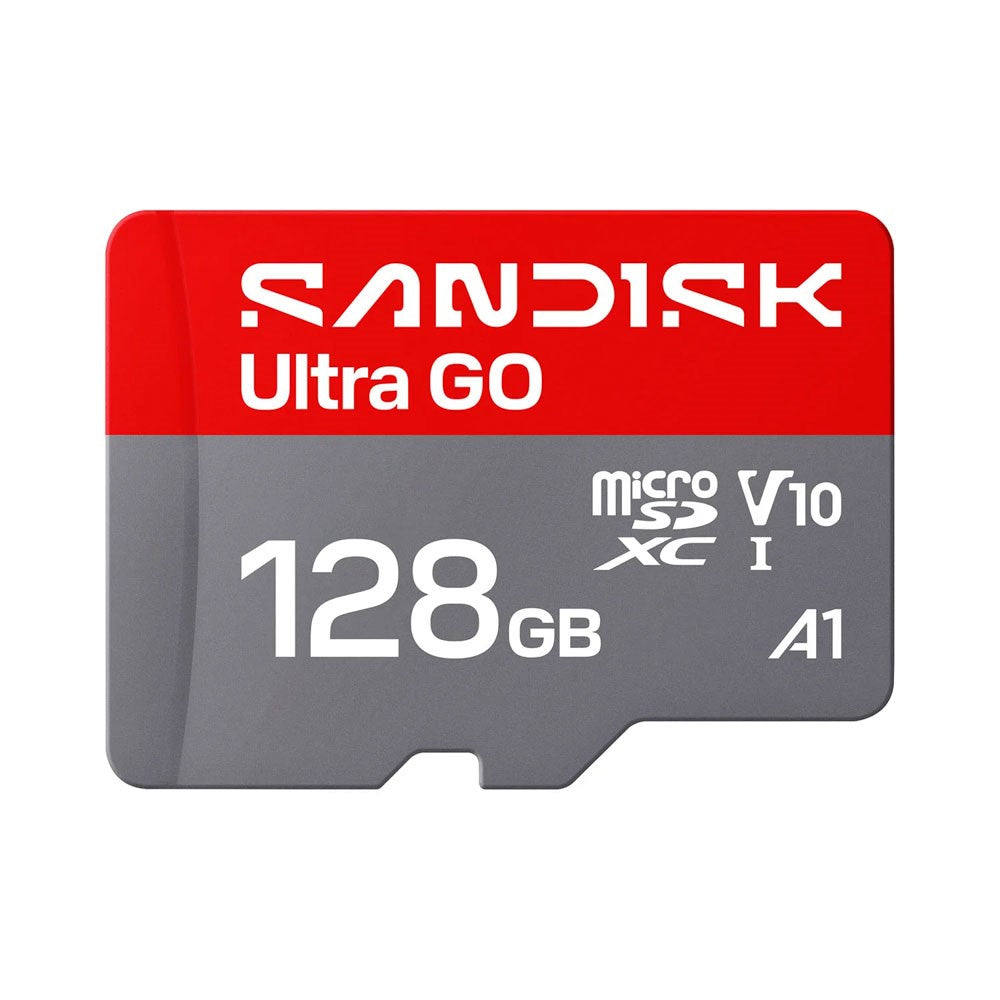 SanDisk Micro SD Ultra Go Hukommelseskort - 128GB - Rød / Grå