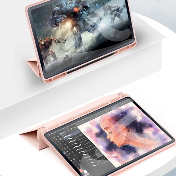 Samsung Galaxy Tab S10 FE / S9 FE Tech-Protect SC Cover m. Stylus Holder - Lyserød
