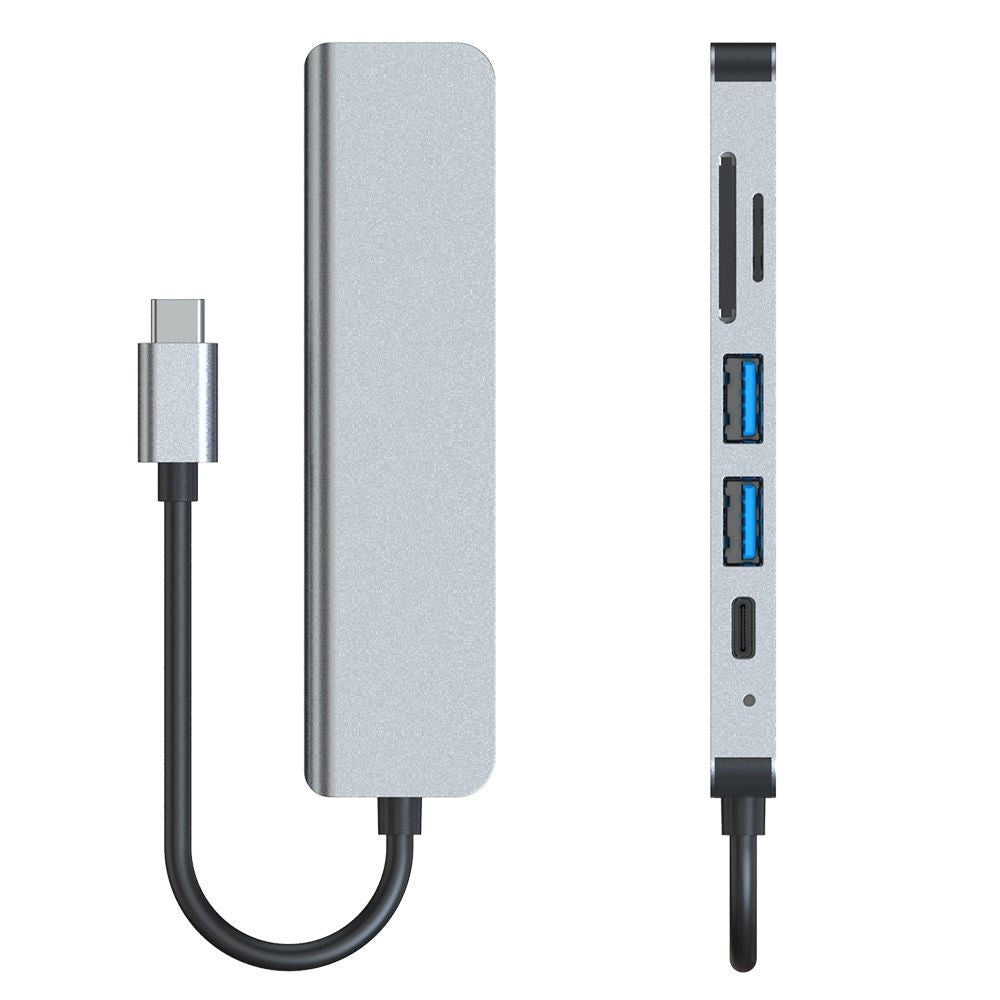 Tech-Protect V4-Hub Adapter 6in1 Multi Adapter - Grå