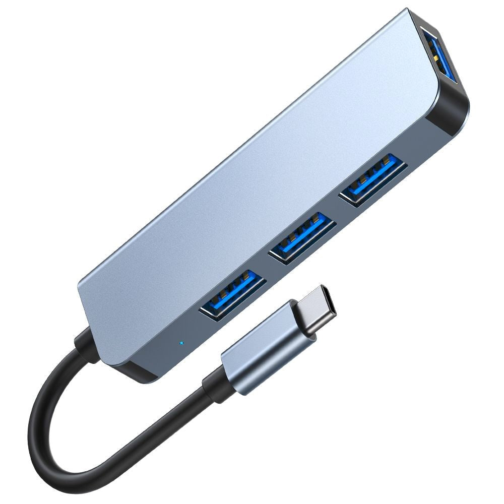 Tech-Protect 4in1 USB-C Multiport Hub - 4 x USB-A - Grå
