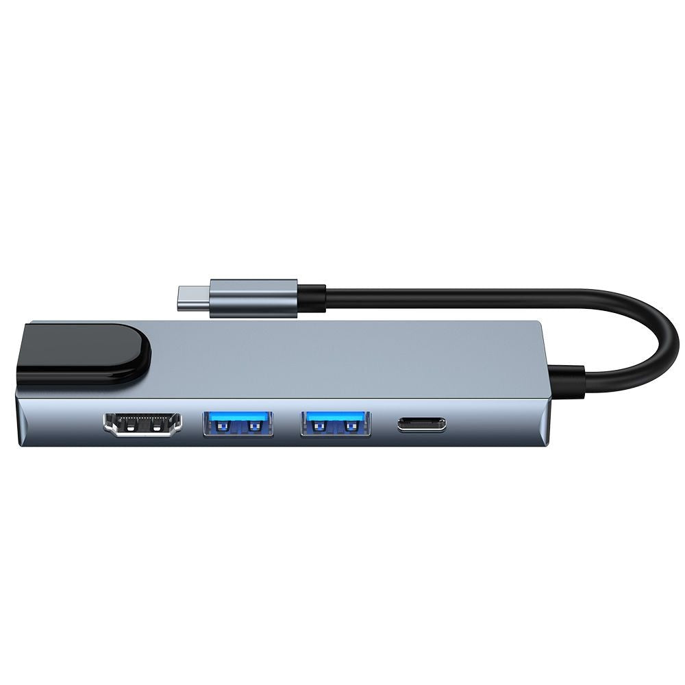 Tech-Protect 5in1 USB-C Multiport Hub - HDMI / USB-C / Ethernet / 2 x USB-A - Grå