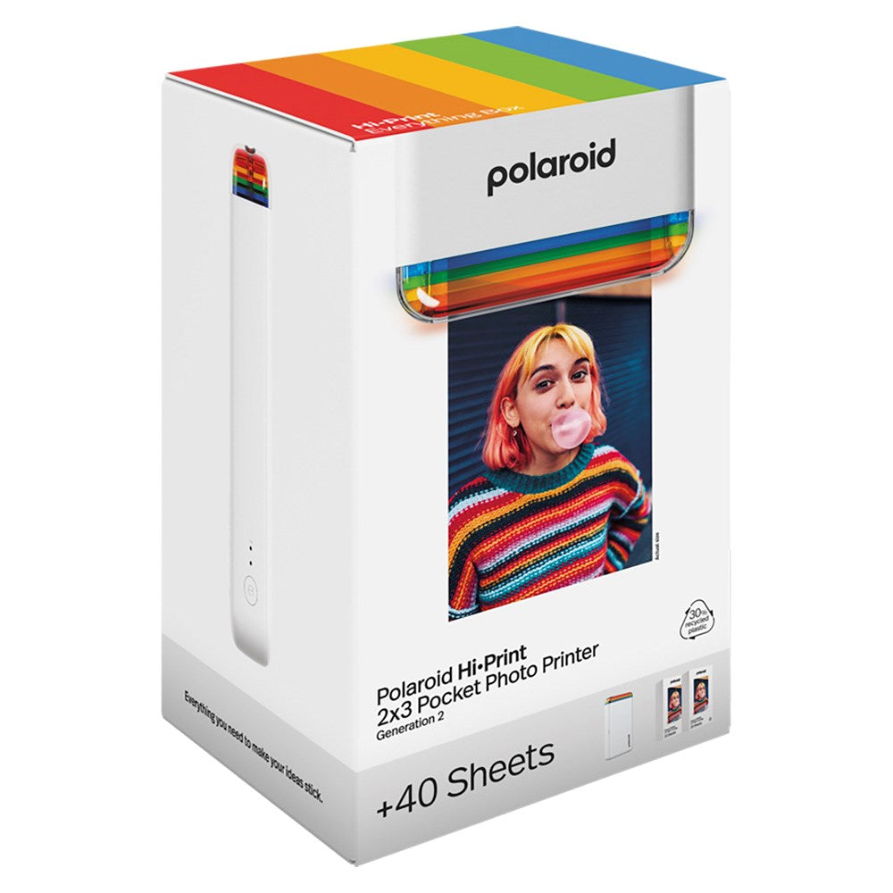 Polaroid Hi-Print Gen. 2 Everything Box m. Mobil Fotoprinter & 40 stk. Fotopapir - Hvid