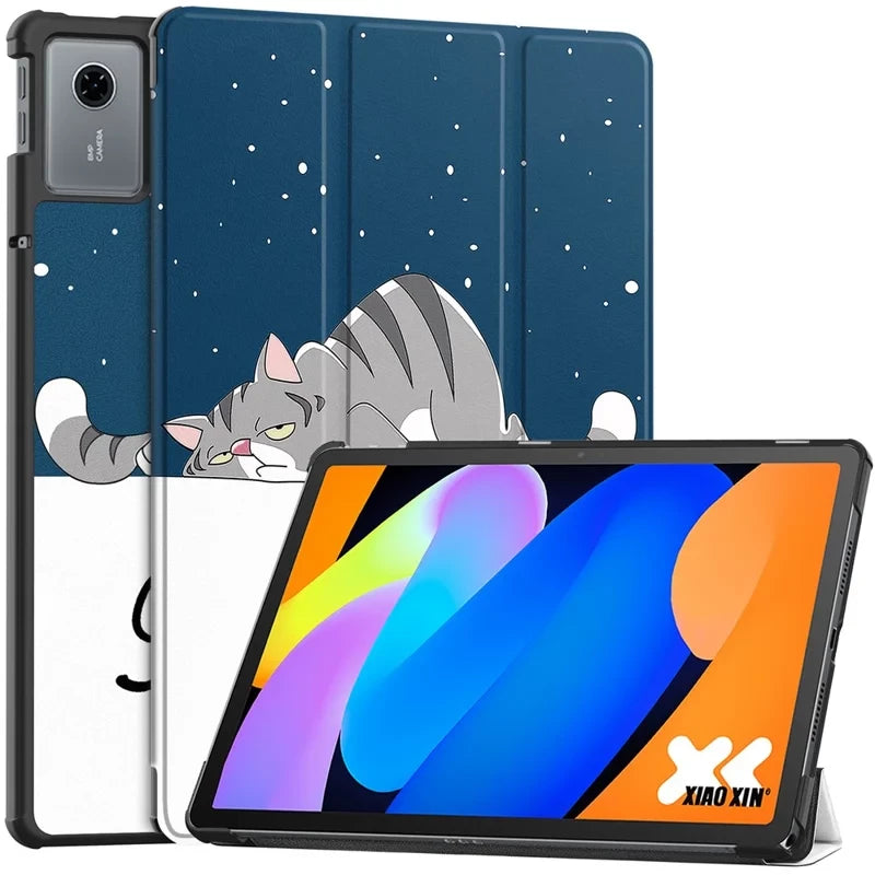 Lenovo Idea Tab 11 EIDERWOOD Kunstlæder Flip Cover m. Motiv - Sovende Kat