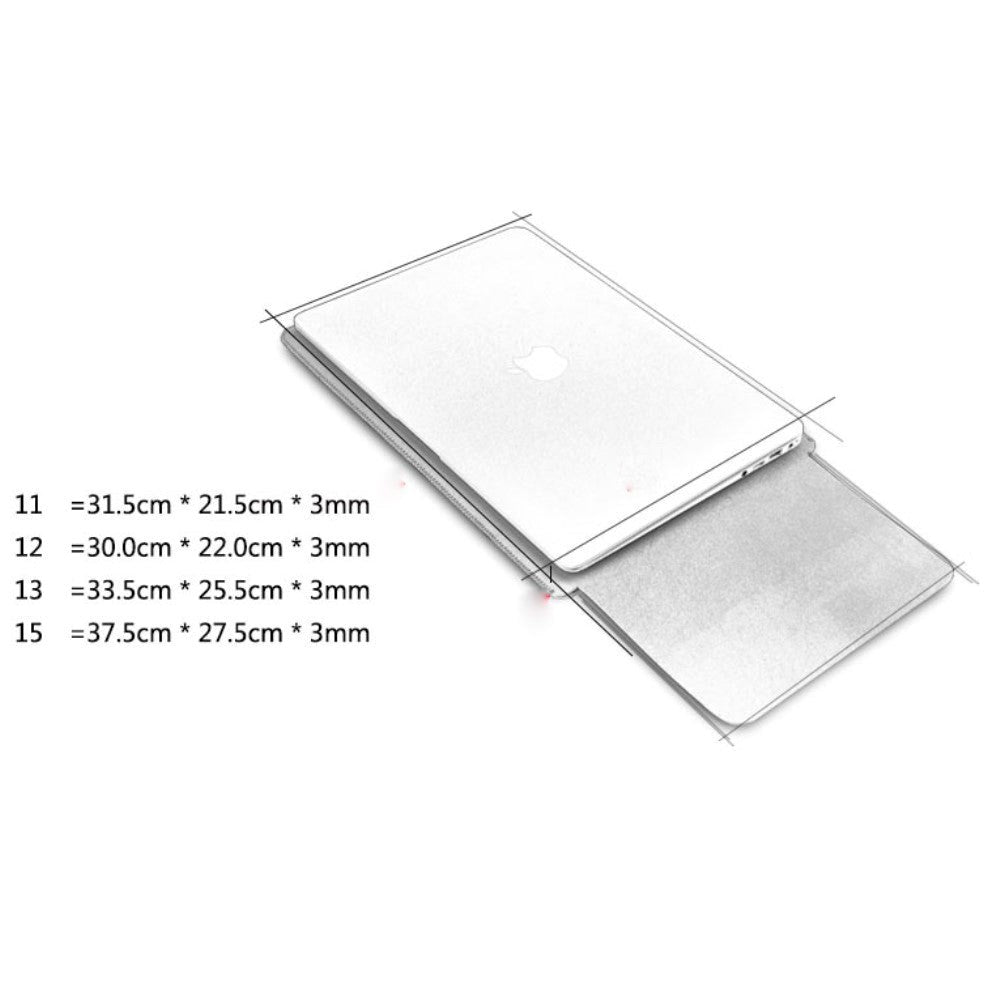 SOYAN MacBook / Laptop 12" (30cm x 22cm x 3mm) Læder Sleeve m. musemåtte - Rose Gold