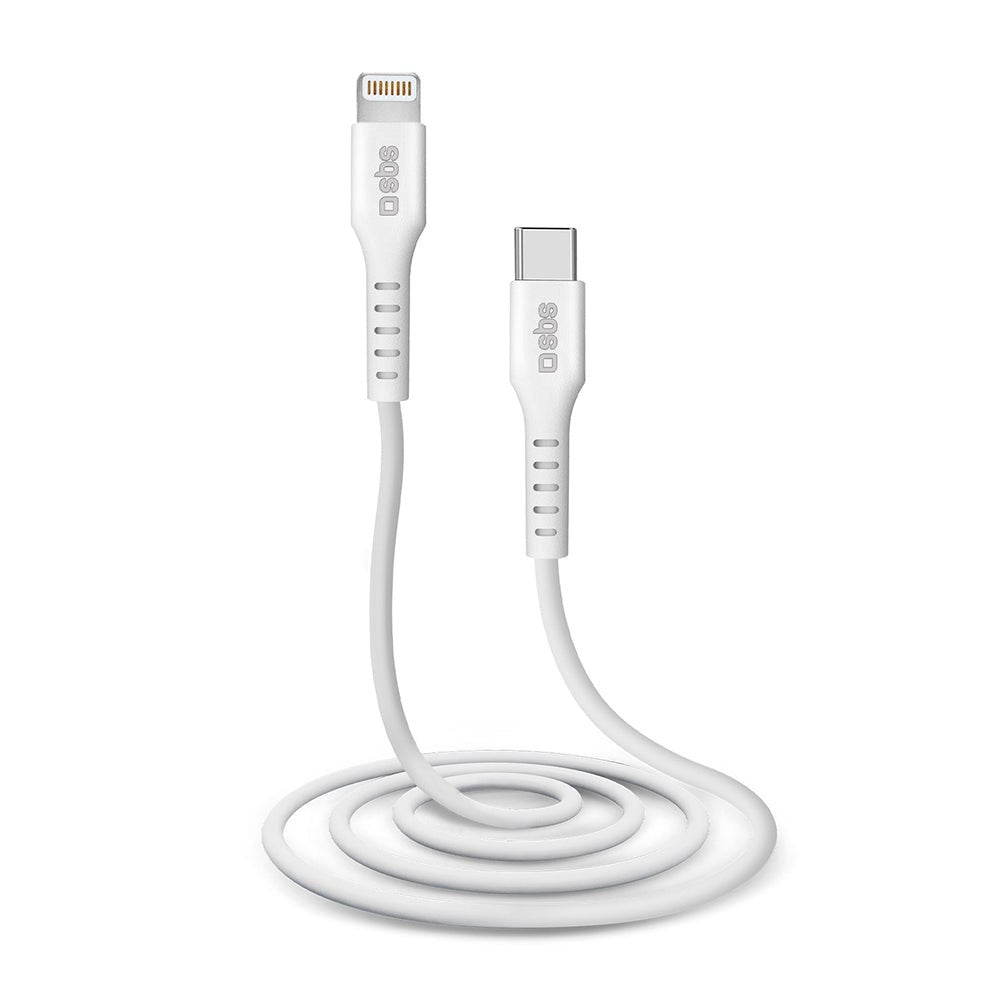 SBS USB-C til Lightning Kabel MFI - 1 Meter - 20W (PD) - Hvid