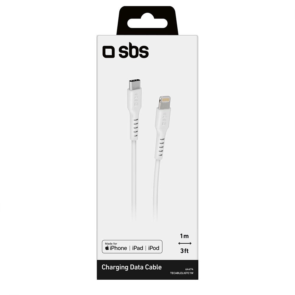 SBS USB-C til Lightning Kabel MFI - 1 Meter - 20W (PD) - Hvid