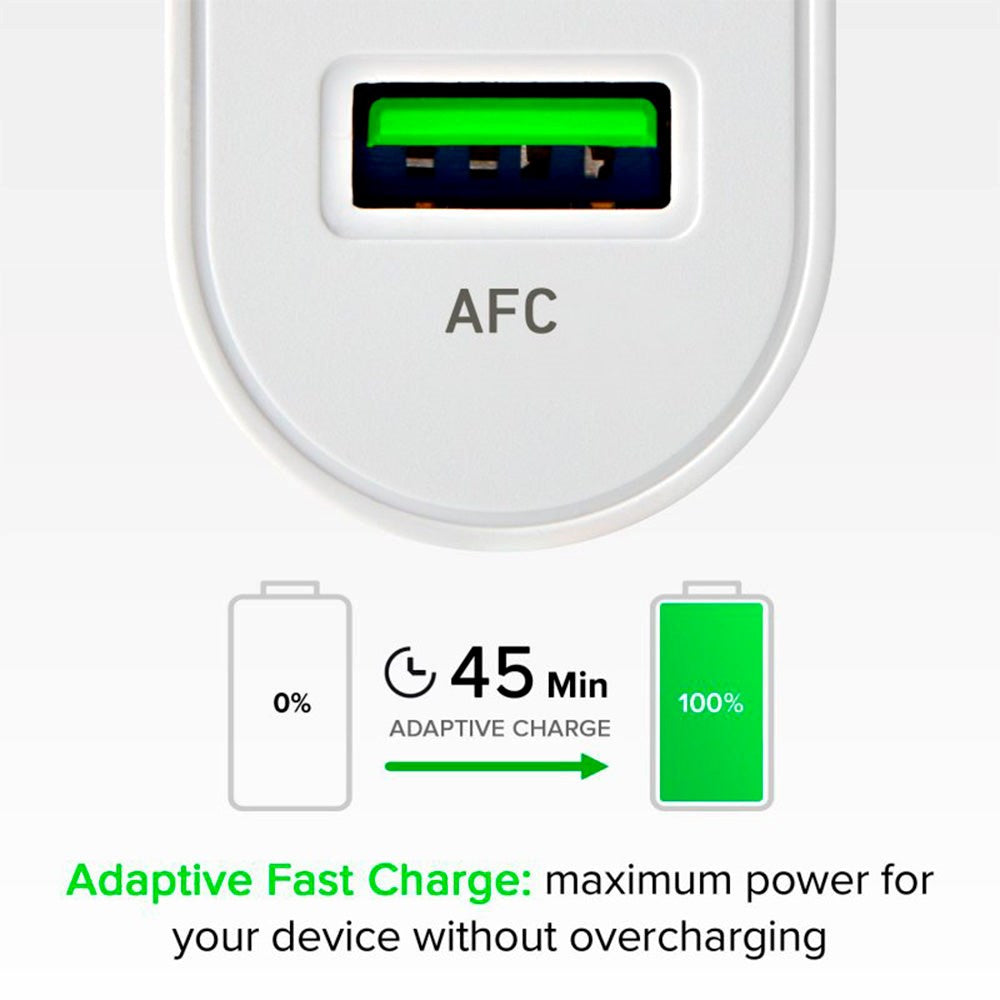 SBS 20W Vægoplader m. USB-C PD & USB-A AFC - Hvid