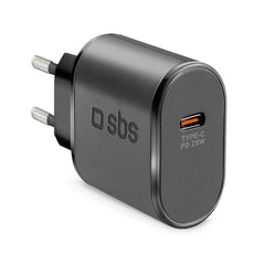 SBS 25W PD Vægoplader m. USB-C - Sort