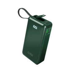 SBS - 20W LCD PowerBank m. 1x USB-A & 1x USB-C - 10.000 mAh - Grøn