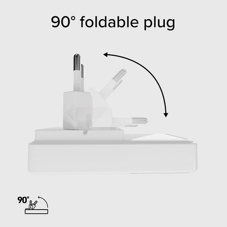 SBS 20W Flexi Foldbar Vægoplader m. 1x USB-A & 1x USB-C - Hvid