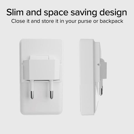 SBS 20W Flexi Foldbar Vægoplader m. 1x USB-A & 1x USB-C - Hvid